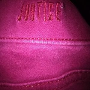 Justice burgundy jeggings size 10 slime mid rise leggings